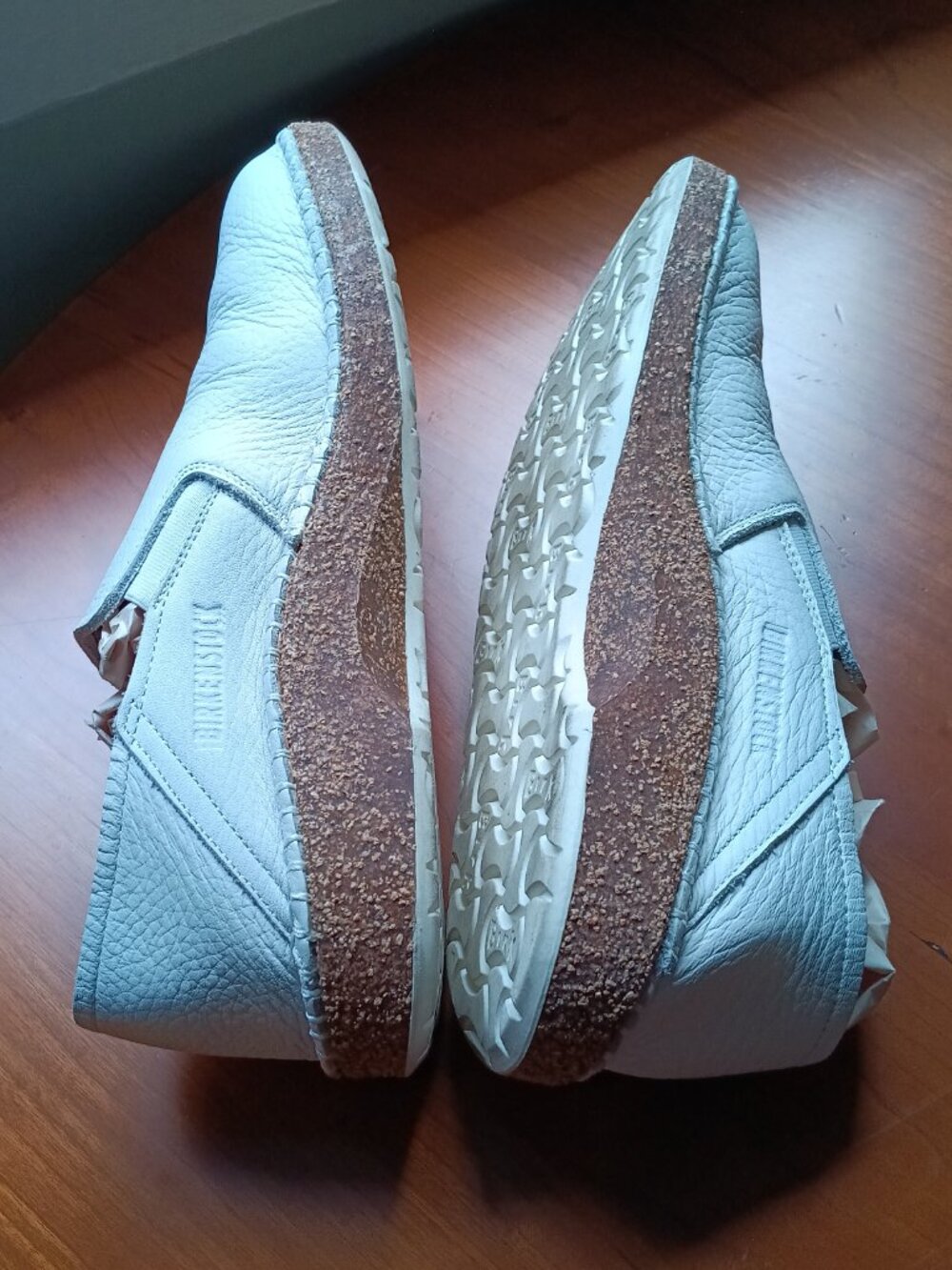 Birkenstock Pre-Loved UNISEX Pre-loved Classic White Leather Loafer Size 39 E - Picture 10 of 13
